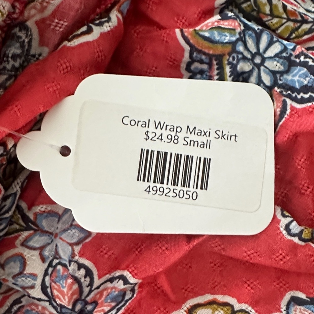 Solemio Red Floral Wrap Sarong Beach Cover-Up - Picture 2 of 6